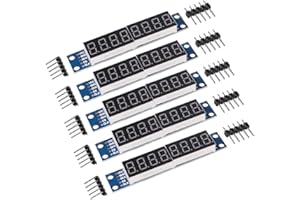AITRIP 5 PCS 8 Digit 7 Segment Module MAX7219 8 Bit Digital Segment Tube LED Display Module Compatible with Arduino MCU/51/AVR/STM32/Raspberry Pi 4 Model B