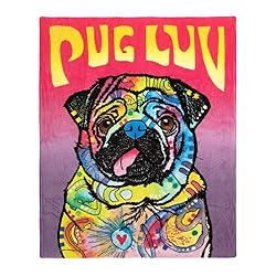 Dawhud Direct Colorful Pug Fleece Blanket for
