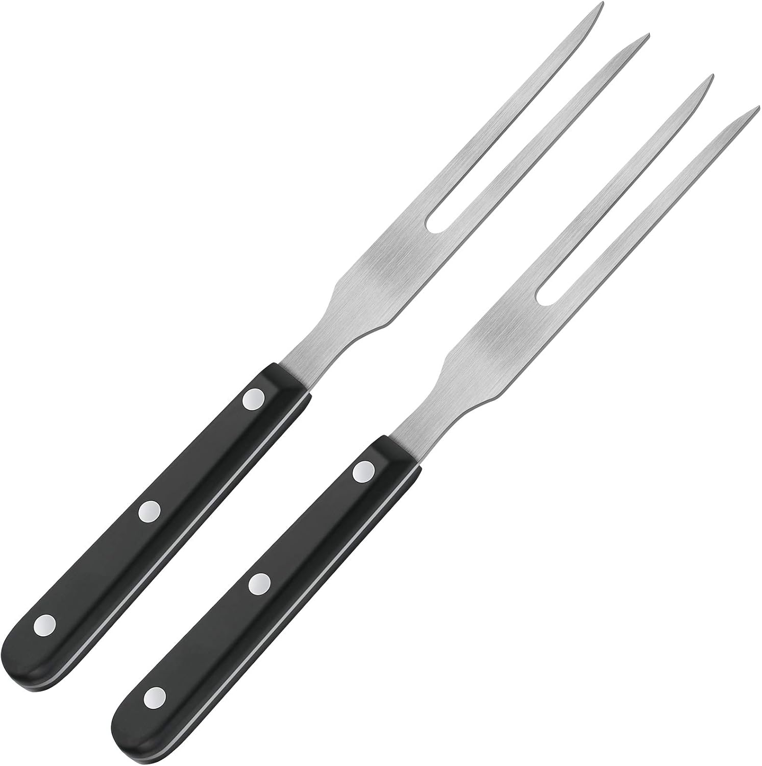 Patelai 2 Pieces Carving Meat Fork 10.6 Inch Long Kitchen Tableware Stainless Steel Serving Fork with Plastic Handle for Barbecue Turkey Dinner Cooking
