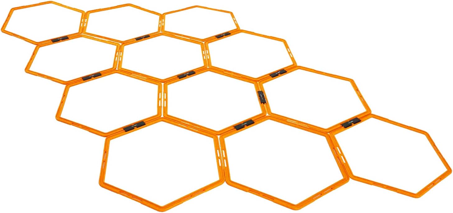 Max4out Hexagonal Speed Agility Training Rings Set of 12 Rings Sport Equipment Training Ladder Set : Sports & Outdoors