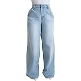 FairBeauty Women's Straight Leg High Waist Baggy Denim Jeans Loose Boyfriend Casual Stretchy Jeans