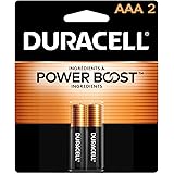 Duracell Coppertop AAA Batteries with Power Boost Ingredients, 2 Count Pack Triple A Battery with Long-lasting Power, Alkalin