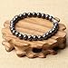 MATT HANN Titanium Steel Pyrite Bracelet Original Handmade Grouding Stone Protection 8mm Mens Bracelet 8 in