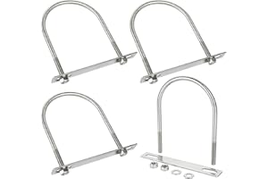 ZIQI 4Pack Square U-Bolts 4-1/2"(115mm) Inner Width, 304 Stainless Steel U Bolts M10 with Washers & Nuts for Replacement Parts and Accessories for Ski Boat, Fishing Boat or Sailboat Trailer