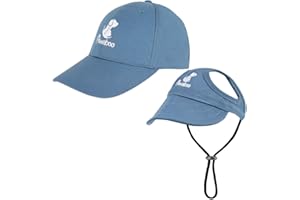 Pawaboo 2PC Owner and Dog Hat Set, Pet's Mom/Dad Baseball Cap Set, Dog Visor Cap Sun Protection Hats with Ear Holes and Adjustable Strap, Family Matching Hats, Medium, Blue
