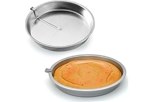 2PCS Cake Tins 9 Inch Round Easy Release Cake Pan with a Built-in Swivel Blade Easy to Clean Baking Pans for Kitchen.