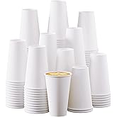 Turbo Bee Disposable Paper Coffee Cups 16oz, 210 Pack White Paper Cups,Disposable Hot Drinking Cups