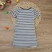 FEITONG Toddler Little Girl Casual Short Sleeve Party Striped Princess Dresses (2-3Years, Black)