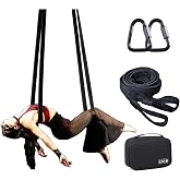Aerial Loop Straps 9ft Bodyloops 2.75 meter Velvet Covering Soft 1 pair Contortion with 2 Delta Quick Link 1 carry bag Heavy Duty for Aerial Circus Dance