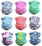 KALILY 9PCS Headband Bandana - Versatile FLOWER Sports & Casual Headwear –Multifunctional Seamless Neck Gaiter, Headwrap, Balaclava, Helmet Liner, Face Mask for Camping, Running, Cycling, Fishing etc