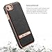 iPhone 7 Case, G-CASE [Plating] - Black and Metallic Rose Gold [Metal Kickstand][Anti-Scratch][Synthetic Leather][Shockproof][Bulit-in Magnetic Metal Plate] For Apple iPhone 7 (2016)