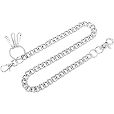Wallet Chain, Punk Jeans Pants-Chain Belt, Metal Wallet Keychain for Women Men, Round Clasp Belt Goth Pants Chains for Biker