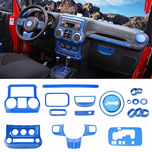 RTTCZ Full Set Interior Decoration Trim Kit，Trim For Jeep Wrangler JK