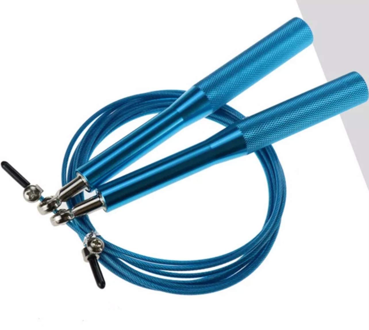 ,HANDY, Adjustable Skipping Rope Anti Slip Aluminum Handle,Skipping Ropes for Adult or Chidren, Rope for Fitness & Exercise Workout at Home Gym (Blue)