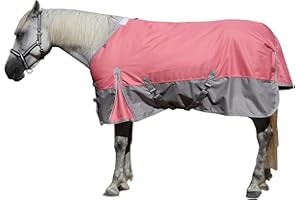 LEAFOREST 1200D Horse Blanket Waterproof Breathable Turnout (200g Fill) Standard Neck Horse Sheet Pink Grey 78IN