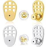 Big Earring Backs Replacements for Droopy Ears, 4 PCS Durable Earring Lifter Backs for Heavy Earrings, Locking Backings for Studs, Multicolor