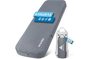 Hikenture 10CM Thick Self Inflating Sleeping Pad, Ultralight Foam Camping Mattress, 9.5 R-Value Insulated Sleeping Mat with P