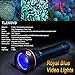 Tonelife Fluorodiving Fluo Night Dive Lights Reef Coral Royal Diving Video Torch Scuba Lamp with 3pcs 450nm Royal Blue Led 150m Waterproof,black (Torch+lanyard Only)