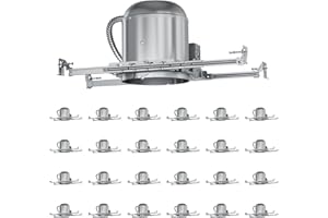 Anyhome 24 Pack 6 Inch Can Light Housing,New Construction Recessed Lighting Housing,Air Tight,E26 Base,90° Rotation Hanger Bars,IC Rated ETL