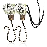 Zing Ear ZE-109 Fan Chain Pull Switch - 2PCS On-Off Speed Ceiling Fan Chain, Lamp Switch Replacement for Ceiling Fans and Wall Lights