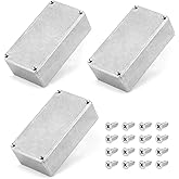 QWORK 125B/1590N1 Aluminium Stomp Box Enclosures, 122 x 66 x 39.5 mm, Unfinished DIY Guitar Pedal Cases with Screws and Rubbe