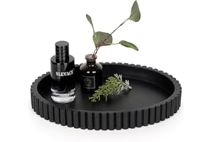 Cathyeen Oval Coffee Table Tray, 13" Solid Concrete Decorative Tray, Modern Serving Trays Centerpiece Table Decorations for B