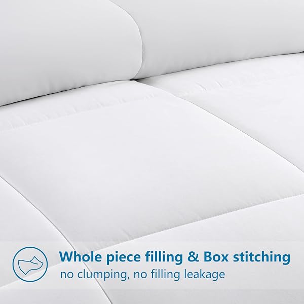 EASELAND OVERSIZED KING DOWN ALTERNATIVE COMFORTER – QUILTED DUVET INSERT FOR ALL SEASONS, SOFT LIGHTWEIGHT WITH CORNER TABS, SUMMER WINTER WARM BEDDING, WHITE 98X116 INCHES