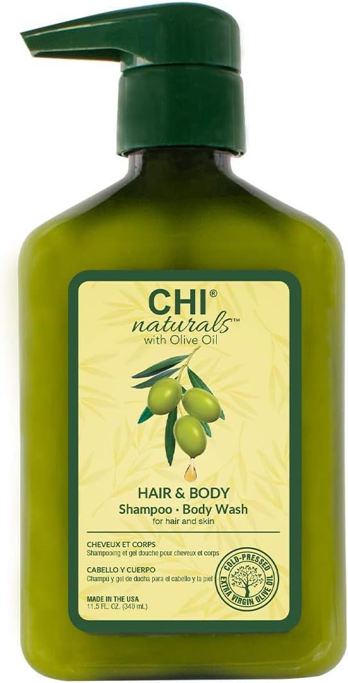 CHI Naturals with Olive Oil, Hair Shampoo and Body Wash, 340 ml 11.5 oz,white, 340 ml (Pack of 1)