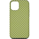 Aesthetic Coquette Light Pink and Green Polka Dot Case for iPhone 12/12 Pro