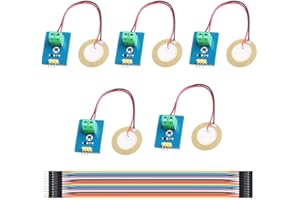 DAOKI 5PACK piezoelectric Ceramic Vibration Sensor piezo 3.3V/5V Module Analog Controller Electronic Components Supplies Sensor for Arduino with Dupont Cable