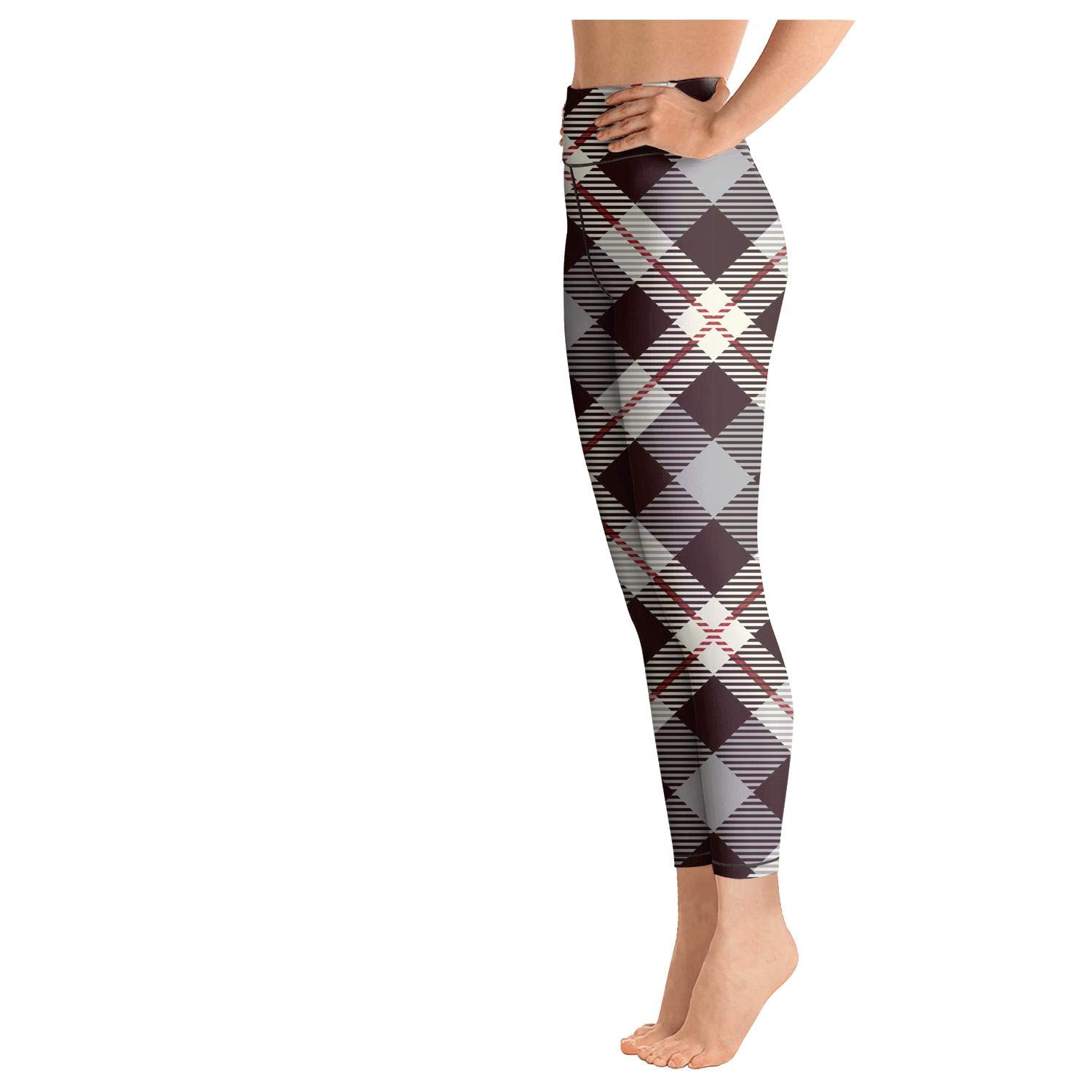 British Plaid Brown Lattice Womens Classic Yoga Pants Dry British Plaid Brown Lattice Womens Classic Yoga Pants Dry