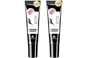 MAGIC ARMOR 2Pcs Semi Solid Nail Glue for Press On Nail, No Need for UV Lamp Super Strong Nail Glue Quick Drying Gel Long Lasting for Fake Acrylic Nails(15g x 2)