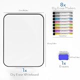 Nicpro Dry Erase Whiteboard A4 Magnetic Double Sided 21 x 30 cm with 8 Pens view 2