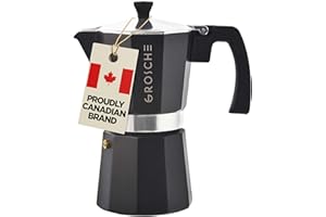 GROSCHE Milano Stovetop Espresso Maker Moka Pot 9 espresso Cup, 15.2 oz, Black. Cuban Coffee Maker Stove top coffee maker Moka Italian espresso greca coffee maker brewer percolator