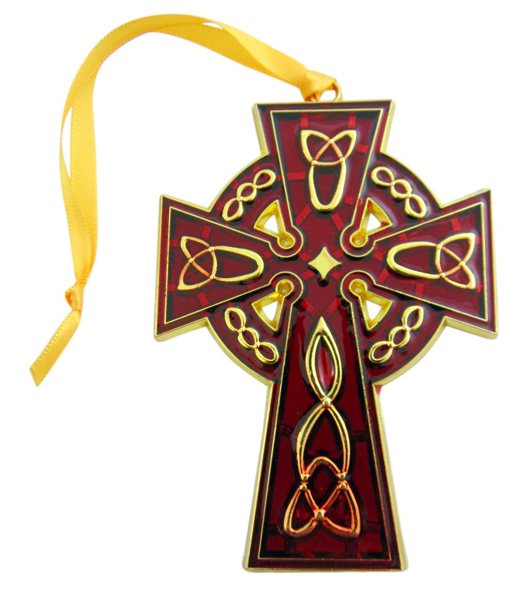 Westman Works Irish Celtic Cross Christmas Ornament 4 1/2 Inch Red