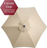 CHRISTOW Replacement Parasol Canopy 2.7m Hexagonal 6 Arms UV 30+ Taupe view 2