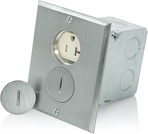 Leviton 122-25349-TFN Placa para Piso con Receptáculo Dúplex Tamper