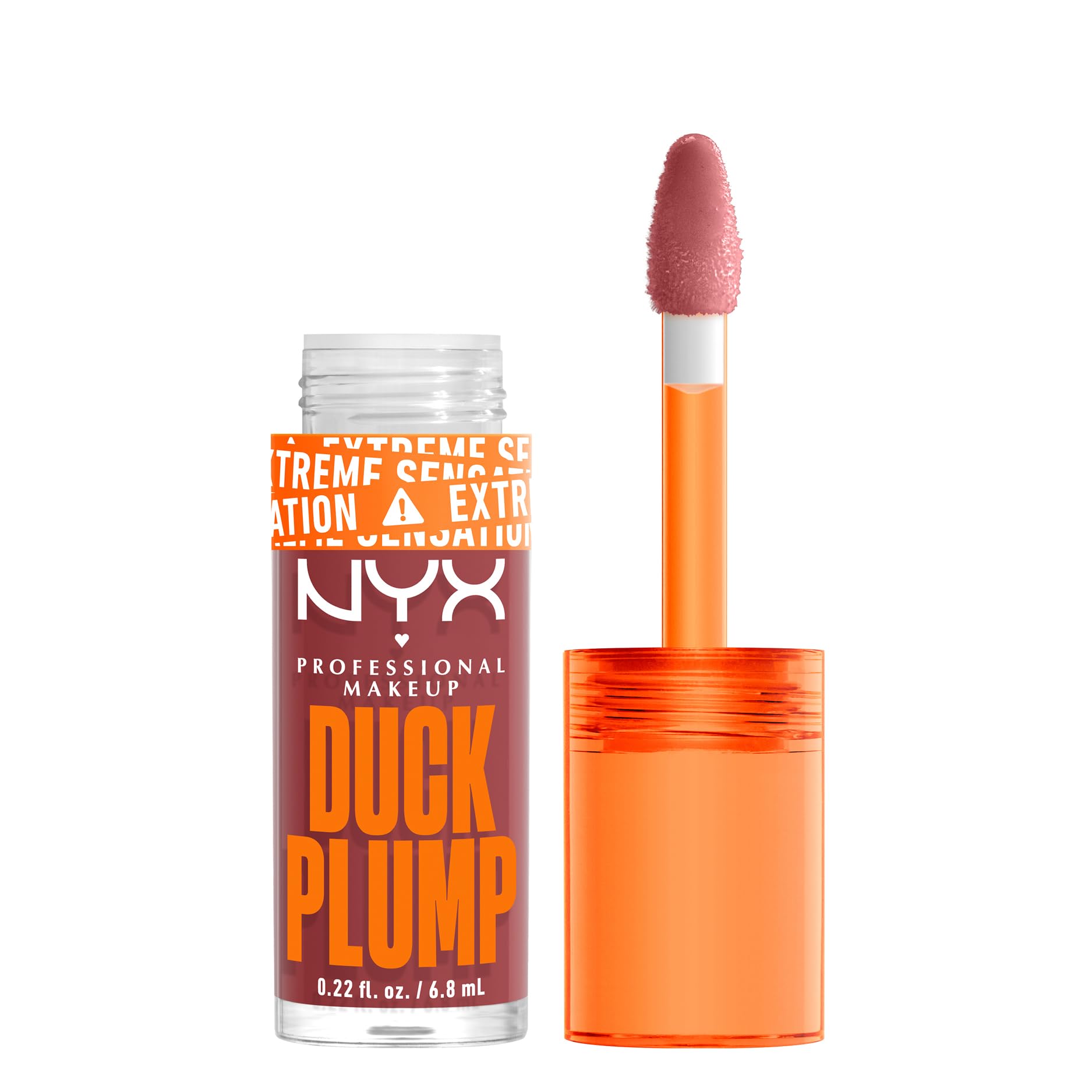 NYX Professional Makeup Lip Plumping Gloss, Intense Colour and High Pigmentation, With Extreme High Shine Finish, Infused with Spicy Ginger, Vegan Formula, Duck Plump, Mauve Out My Way — image 1