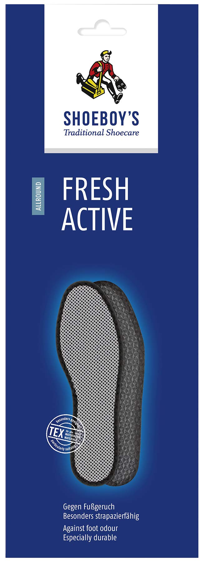SHOEBOY'S Fresh Active - Insole Made of Functional Fibre That absorbs Foot Odour and Keeps Your feet Fresh - Size 6.5 to 7