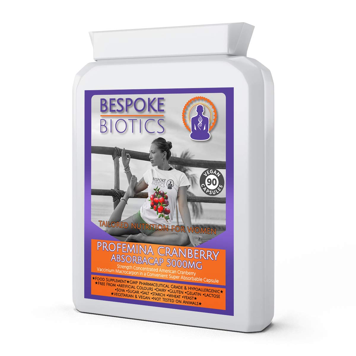 Cranberry Supplement - 5040mg 90 Tablets | Healthy Bladder| UTI Relief Antioxidants | Controls Blood Sugar | High Strength | UK Made | Womens Formula | Vegan | 3 Month| Bespoke Biotics