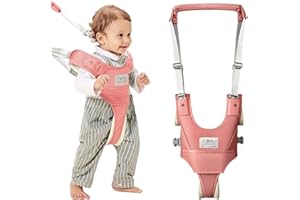BETHBEAR Baby Walking Harness-Handheld Assistant Belt- Toddler Infant Walking Aid for Trainer & Support 7-24 Month Old (All Seasonr-Pink-1819)