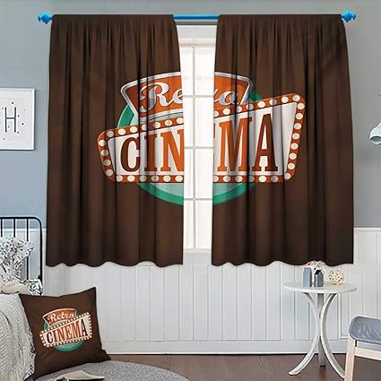 Chaneyhouse Movie Theater Room Darkening Curtains Retro Style