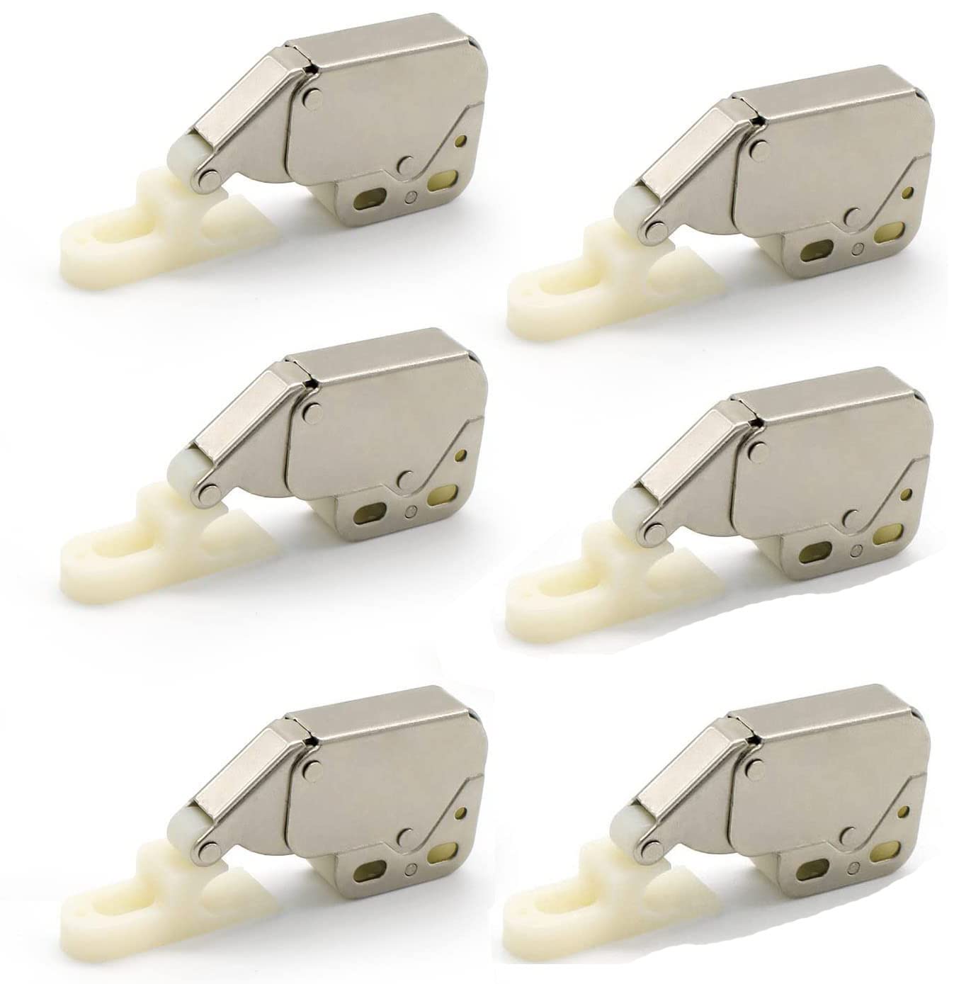 Mini Latch Automatic Spring Catch,6 Pcs Touch Release Catch LatchTouch Catch Latch Lock Push Catch Latch Open Touch Catch Latch Lock with Automatic Spring Lock for Kitchen Cabinet Wardrobe Door