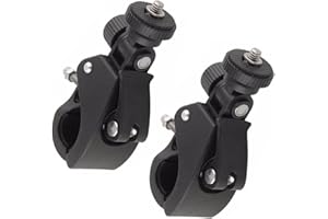ThtRht 2 Pack Sports Camera Bike Mount Handlebar Clamp Clip Stand Base with 1/4 Screw Adapter for Gopro Hero DJI Osmo Insta360 Motorcycle Bicycle Action Cam Dash GPS Field Monitor Lights