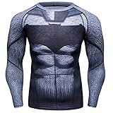 Red Plume Men's Bat Logo Sports Shirt Cool Party/Gift Running Functional Long Sleeve Tee (L)