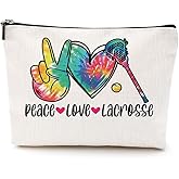 DJHUNG Watercolor Lacrosse Cosmetic Bag Makeup Bag Pouch Lacrosse Gifts for Sport Lovers Coach Friendship Gifts for Women Friends Her Sister Bestie Mom Travelling Camping Beach Birthday