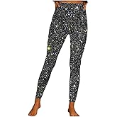 Ruziyoog Women's High Waisted Glitter Leggings Fashion Y2K Yoga Workout Sequin Pants High Waisted Elastic Tights Streetwear