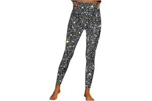 Ruziyoog Women's High Waisted Glitter Leggings Fashion Y2K Yoga Workout Sequin Pants High Waisted Elastic Tights Streetwear