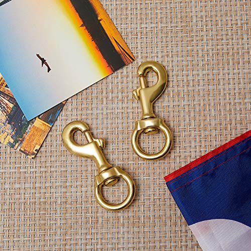 Jetec Flag Clips for Rope Solid Brass Flagpole Snap Swivel Clasp