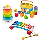 Fisher-Price Classic Infant Trio, toy set of three baby toys for stacking, sorting and musical play